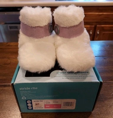 Stride Rite 女孩 婴儿 SR 舒适 Carmen 时尚靴 薰衣草/白色 尺寸 3M 全新😊 — 第 1/4 张图片