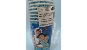Aladdin & Prinzessin Jasmin Reiten Zauberteppich Papier Party Tassen 8er Set Vintage - Bild 1 von 7