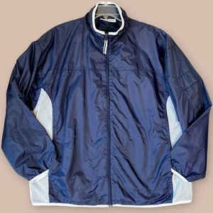 Wilson Lightweight Golf Winbreaker Rain Jacket Zip Up Size XL Navy White Lined - Picture 1 of 12