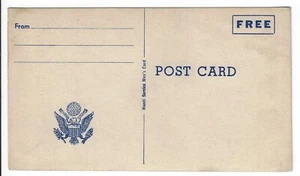 WW II Free frank card w/ US Army logo. Mint unused. Never hinged. VF. ( (a3527 - Picture 1 of 3
