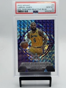 2022 Panini Mosaic #6 LeBron James Epic Performers PSA 10 Reactive Blue SP /99 - Picture 1 of 2