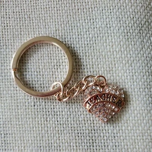 3 Schlüsselanhänger Key Chain Rosegold (farbig) Strass Kristall Herz Anhänger - Bild 1 von 12