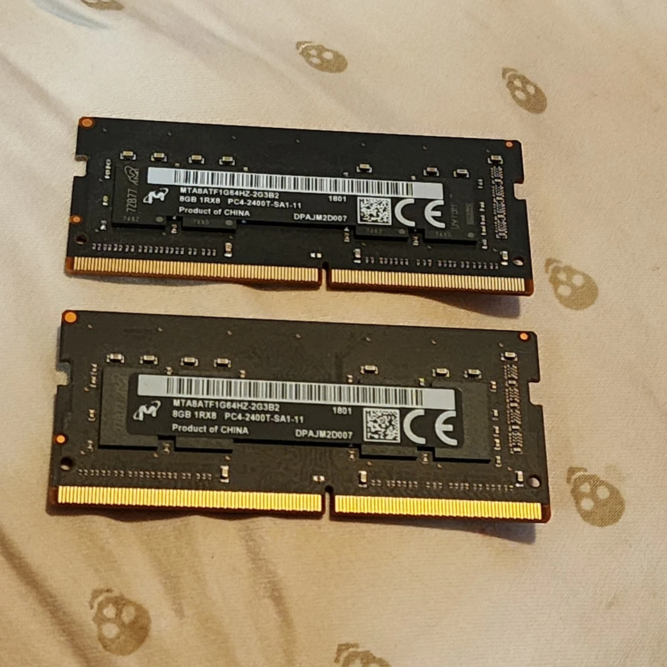 2x Micron 8GB 1Rx8 PC4-2666V MTA8ATF1G64HZ-2G6E3 - Image 1 of 1