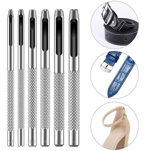 6Pcs Round Leather Hollow Hole Punch Kit 1/2/3/4/5/6mm Leather Punche Tool Set - Picture 1 of 9