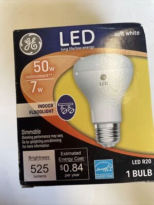 1 GE 41213 R20 LED Floodlight Bulb, Soft White, 7 Watts, 525 Lumens NOS Lighting - Image 1 of 4