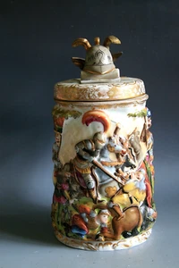 ANTIQUE 19TH CENTURY CAPODIMONTE BEER STEIN - CIRCA 1890 - 1900 - Picture 1 of 8