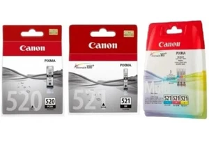 Oryginalne 5 x wkłady atramentowe Canon PGI-520 + CLI-521 - PL Darmowa wysyłka! - Zdjęcie 1 z 5