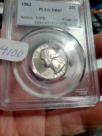 1962 WASHINGTON QUARTER PROOF PCGS PR67 Cover