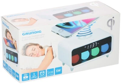 Grundig Ladestation Wecker mit I Charger Phone Handy kabellose mit Farbwechsler - Bild 1 von 4
