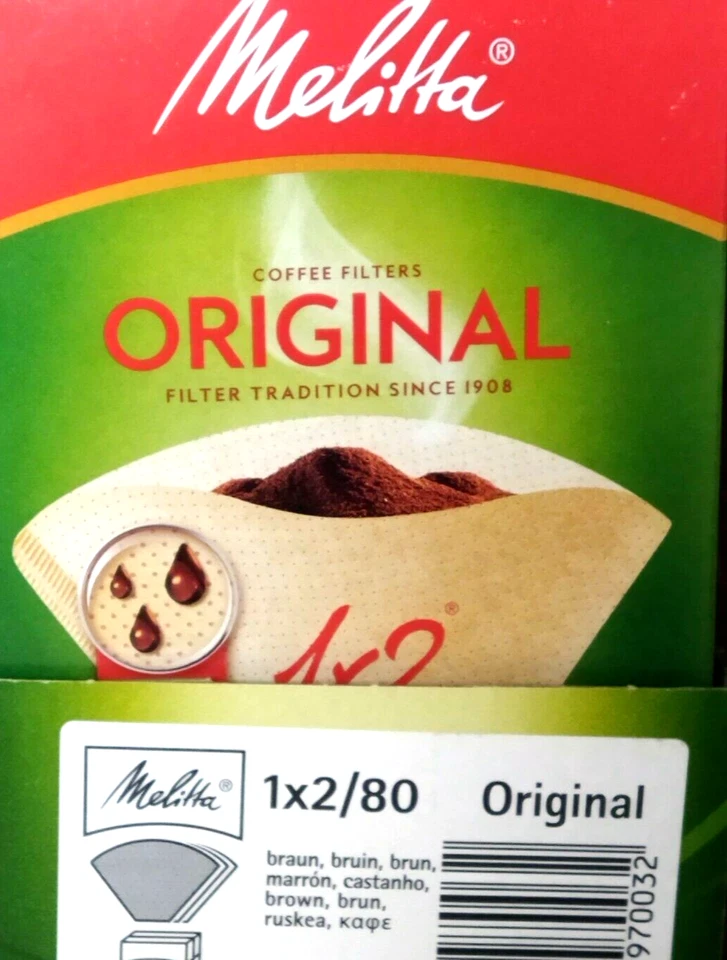 Melitta Filtertüten Original 1x2 braun 3 Packungen je 80 Stück Kaffeefiltertüten - Bild 1 von 1