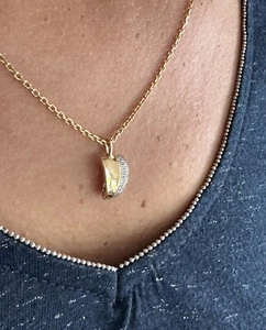 Pendentif or jaune et blanc - 18 carats - 19 diamants - Imagen 1 de 7