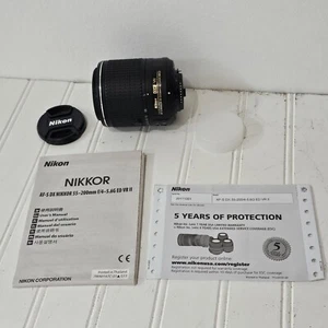NIKON AFS Nikkor 55-200mm F4-5.6G II ED DX VR compact zoom lens caps TESTED - Picture 1 of 24
