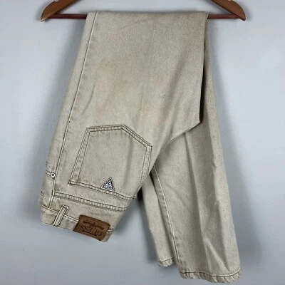 Vaqueros de colección años 80 Guess By Georges Marciano para hombre marrón tostado 31 x 34 logotipo triangular Foto 1 de 4