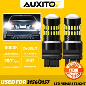AUXITO 3157 3156 3057 4157 LED Reverse DRL Turn Signal Light Tail Bulb White 2x - Foto 1 di 10