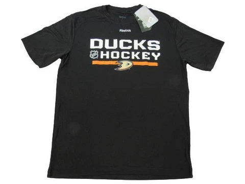 New Anaheim Mighty Ducks Mens Sizes M-L-XL Black Reebok Shirt Cover