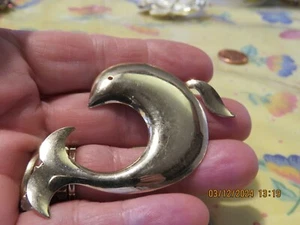 Vintage JAMES H HALL 12 Karat Gold Filled DOLPHIN Brooch PIN GORGEOUS!! - Picture 1 of 5