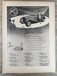 MG Sportwagen Mari Aldon Schauspielerin 1956 Vintage Printanzeige - Bild 1 von 1
