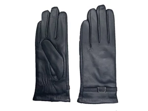 Womens Genuine Nappa Sheepskin Leather Lined Gloves  (Decorative Buckle) - Picture 1 of 21