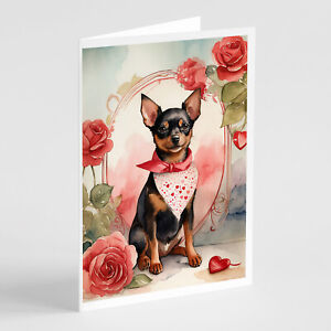 Miniature Pinscher Valentine Roses Cards Envelopes Pack of 8 Dac4504Gca7P