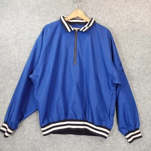 90s Vintage CUTTER BACK Climaguard Golf Jacket Men L Blue Half Zip Wind Pullover - Picture 1 of 16