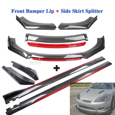 For Hyundai Tiburon Coupe Front Bumper Lip Spoiler Splitter Chin + Side Skirt - Изображение 1 из 4