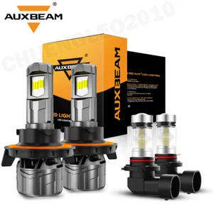 AUXBEAM Canbus LED Headlights H13 9008 High Low Beam 9006 Fog Light 6500K White - Picture 1 of 15