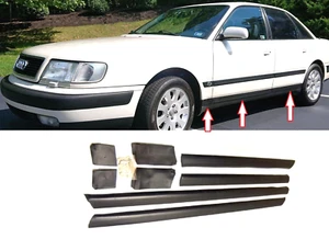 SET LEFT-RIGHT LOWER DOOR MOLDING TRIMS 8PCS.  FITS FOR AUDI 100 C4 1991-1995 - Picture 1 of 6
