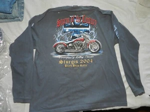 Sturgis Biker L.S. T Shirt Double Sided 100 Years Rolling Thunder 2004 Men's XLG - Picture 1 of 9