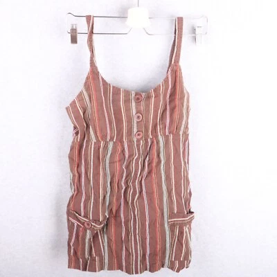 Camiseta sin mangas Maurices marrón a rayas camisa mameluco para mujer L Foto 1 de 4