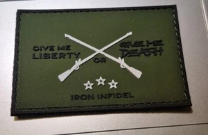 Iron Infidel Rubber Stick On Patch 3 3/8" X 2 2/8" - Picture 1 of 4