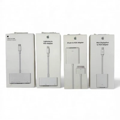 New - Apple VGA Adapters - 30 pin, Mini Display Port, Lightning, or USBC to VGA - Image 1 of 4