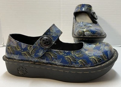 Ingaro Jane Azul Real Paisley Con Mariposas Rocker Mary Jane’s Talla 8 Comodidad Foto 1 de 4