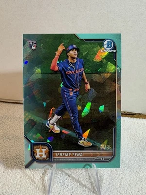 Jeremy Pena 2022 Bowman Chrome Sapphire Image Variation SP Rookie /99 Astros - Image 1 of 4
