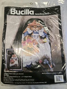 Almohada o cuadro enmarcado Bucilla Needlepoint Buddy Bunny 4674 nuevo - Imagen 1 de 4