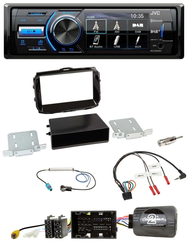 JVC Bluetooth Lenkrad USB DAB Autoradio für Alfa Giulietta 13-21 piano-schwarz - Bild 1 von 4