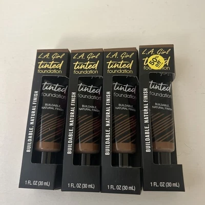4 Pack L.A. Girl-Tinted Foundation-Buildable Natural Finish-Glm768 Warm Sienna- - Image 1 of 3