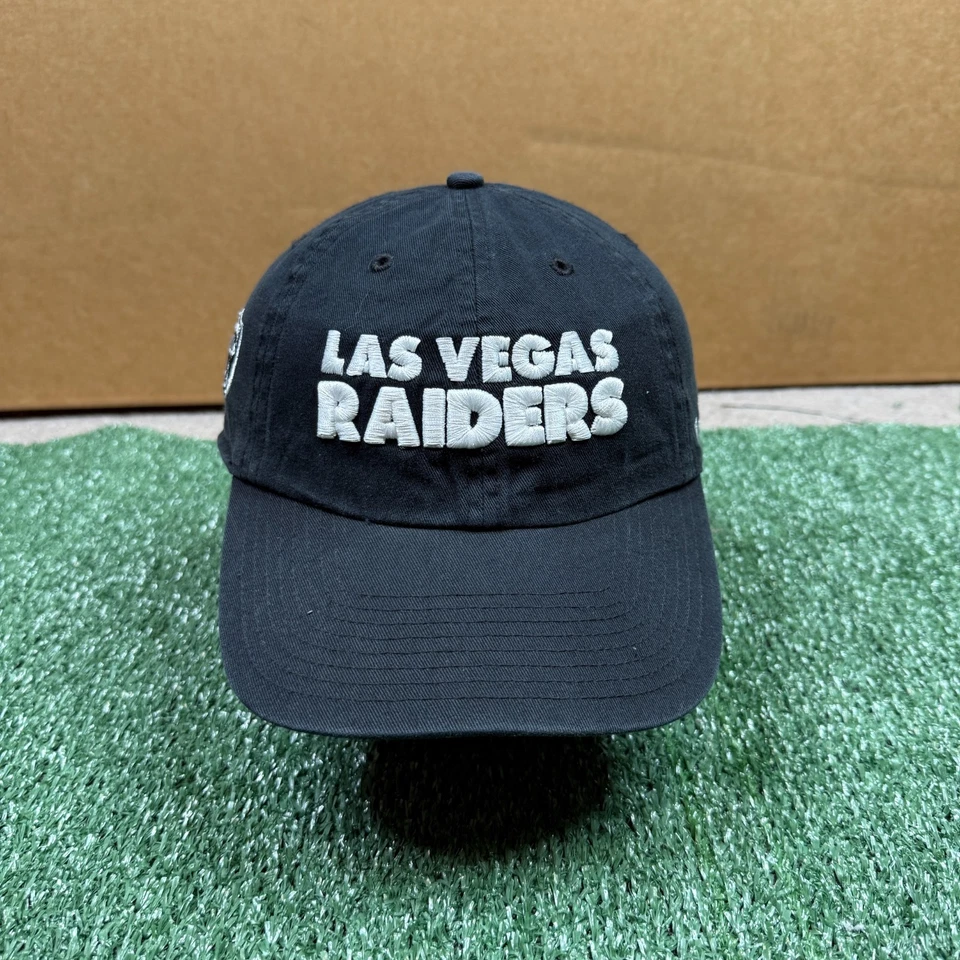Las Vegas Raiders Strap Back Hat Cap One Size Black NFL Football ' 47 Brand - Image 1 of 4