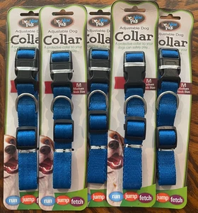 5 COLLARS PERROS MEDIANOS AZUL MASCOTA 3/4" ANCHO X 12"- 21" LARGO 5 LOTE CMY OTROS ARTÍCULOS - Imagen 1 de 2