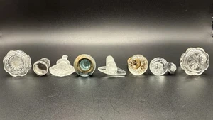 Lot of 9 Vintage Glass Bottle Stoppers All Different Shapes & Colors Pretty! - Picture 1 of 7