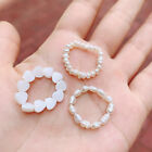 Simple Natural Pearl Shell Stretch Elastic Thumb Finger Ring Women Jewellery New