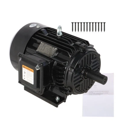 5HP 3 Phase Electric Motor 1800 RPM 184T Frame TEFC 230/460 Volt Severe Duty New - Image 1 of 4