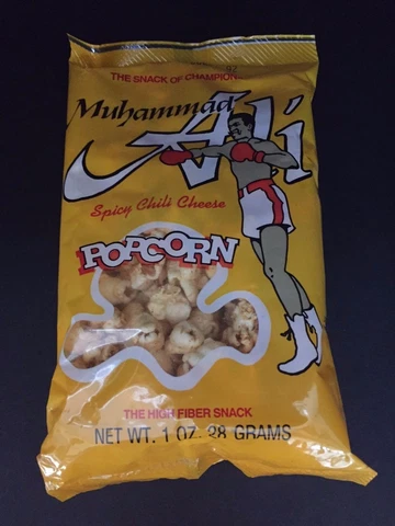 1992 Muhammad Ali, "Un-Opened" Spicy Chili Cheese Popcorn Bag (Scarce / Vintage) Cover