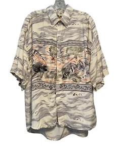 Vtg Protest Collared Shirt Men’s Large Tropical Fish Ocean Vacay Resort Outdoor - Picture 1 of 10