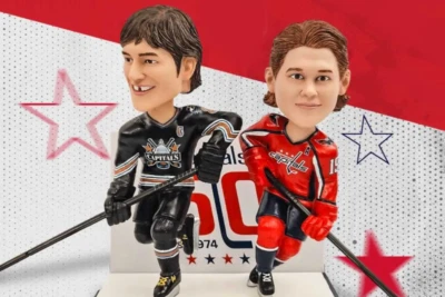 Washington Capitals Ovechkin y Backstrom Duo SGA Bobblehead 3/07/2025 EN MANO Foto 1 de 4