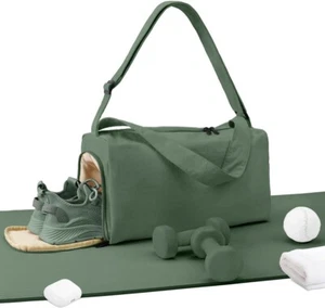 Turnbeutel mit Schuh- & Nassfach - leichter Seesack, waldgrün - Bild 1 von 6