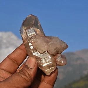 HIMALAYA TIBETAN Lemurian Seed SMOKY NIRVANA ICE AGNITITE QUARTZ CRYSTAL CLUSTER - Picture 1 of 10