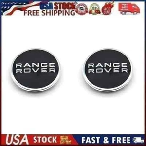 2Pk For Ra-nge Ro-ver Supercharged Center Caps Gloss Black Wheel Hub Caps 62mm - Picture 1 of 13