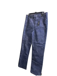Express Sparkling Silver Dressy Pants Sz 10 Slim for Women high rise stright leg - Picture 1 of 11