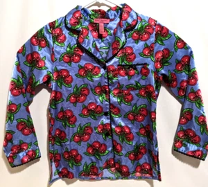 Betsy Johnson Intimates Top Women's Size Small Red Cherries Print Long Sleeve - Picture 1 of 5