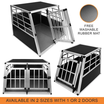 MONSTERSHOP Pet Transport Cage Car Crate Aluminium Travel Box Dog Cat Puppy Carrier Kennel